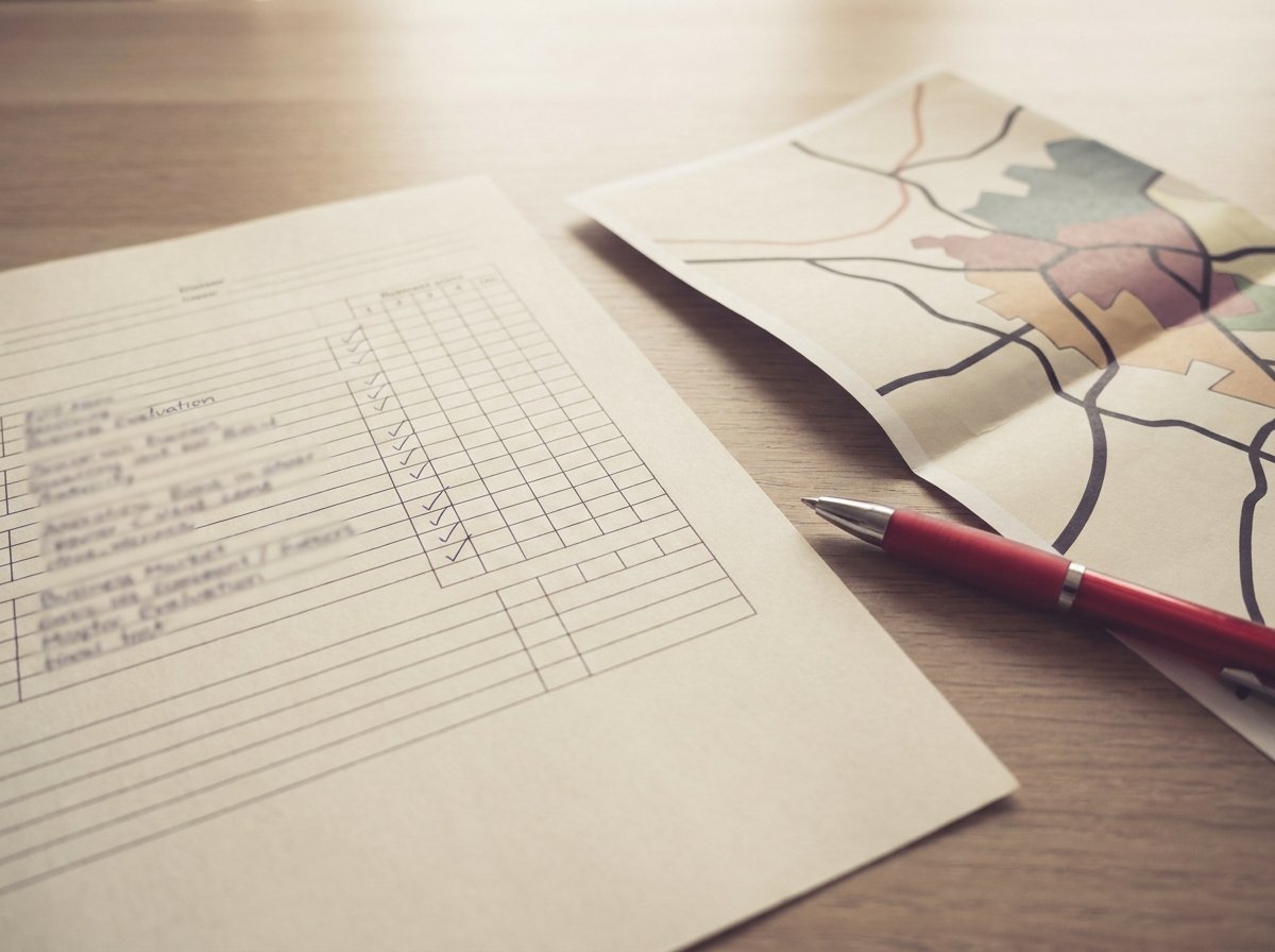 Structured evaluation documents and territory maps representing a research-driven channel approach